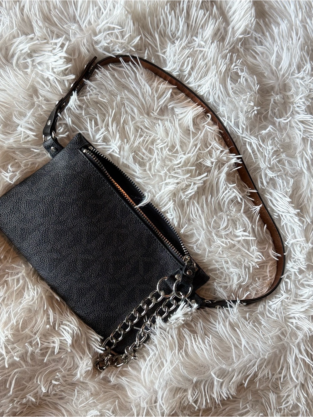 Michael Kors Black Crossbody with Chain Strap